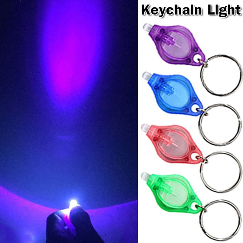 Led Mini Portachiavi Luce Torcia Uv Lampada Pulsante Batteria Torcia Portachiavi Torce Torcia A Luce Viola Torce A Raggi Ultravioletti
