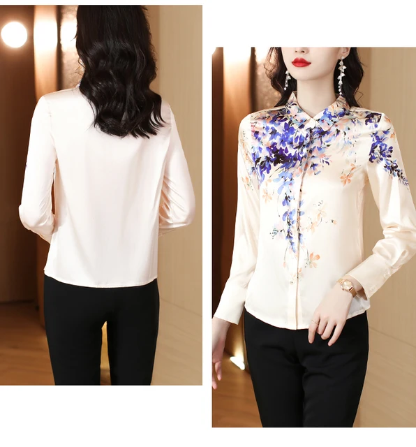 Fashion printing ladies shirts New elegant Women's Blouses 2023 Spring  Autumn Long Sleeve Shirts Tops Blusas Mujer - AliExpress