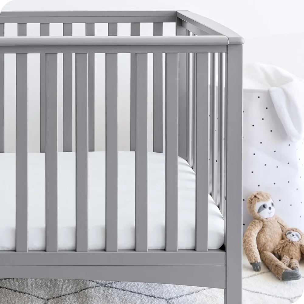 1pc Solid Crib Fitted Sheet Microfiber Super Soft Toddler Bedsheet Washable Bed Cover 4