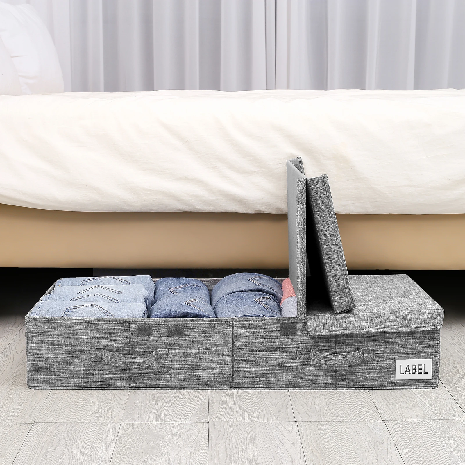 

Under Bed Storage Containers Bins with Lids Foldable Storage Boxes Organizer Box for Organizing Blankets Sweaters sheets
