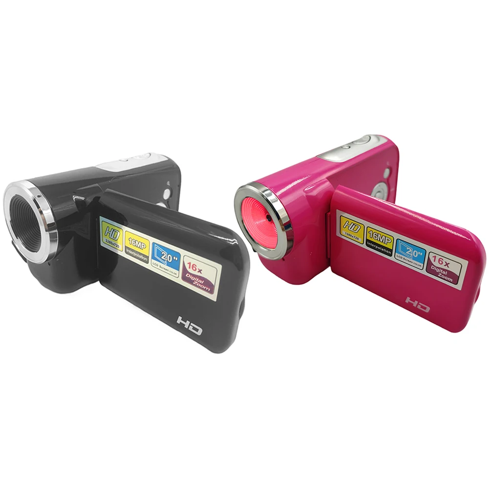 16MP 720P Digital Video Camera with USB Cable Video DV Camera 2.0 Inch TFT Color Screen Built-in LED Flash for Students Teens