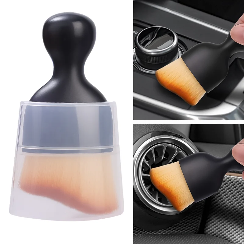 

Car Vent Cleaning Soft Brush with Casing Car Interior Cleaning Tool Artificial Auto Brush Crevice Dusting Detailing Tools 1/2pcs