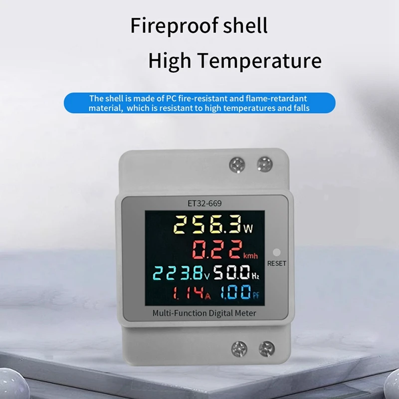 Electricity Meter Intelligent Electricity Meter 220V Voltage Current Power Frequency Factor Meter Rail Type Meters