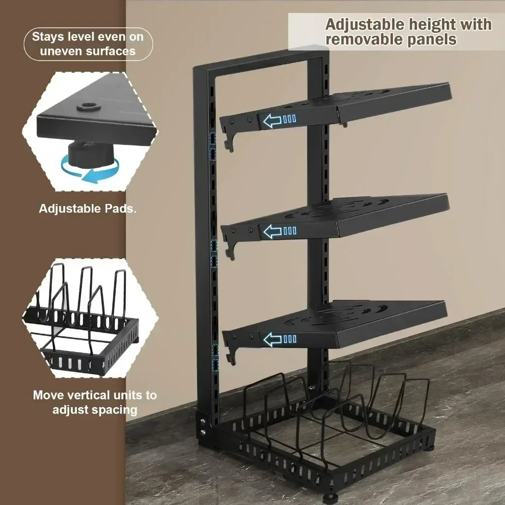 Kitchen Pot Holder Multi-Layer Frying Pan Rice Cooker Storage Rack Seasoning Bottle Debris Organizer Under Sink Pot Dish Rack