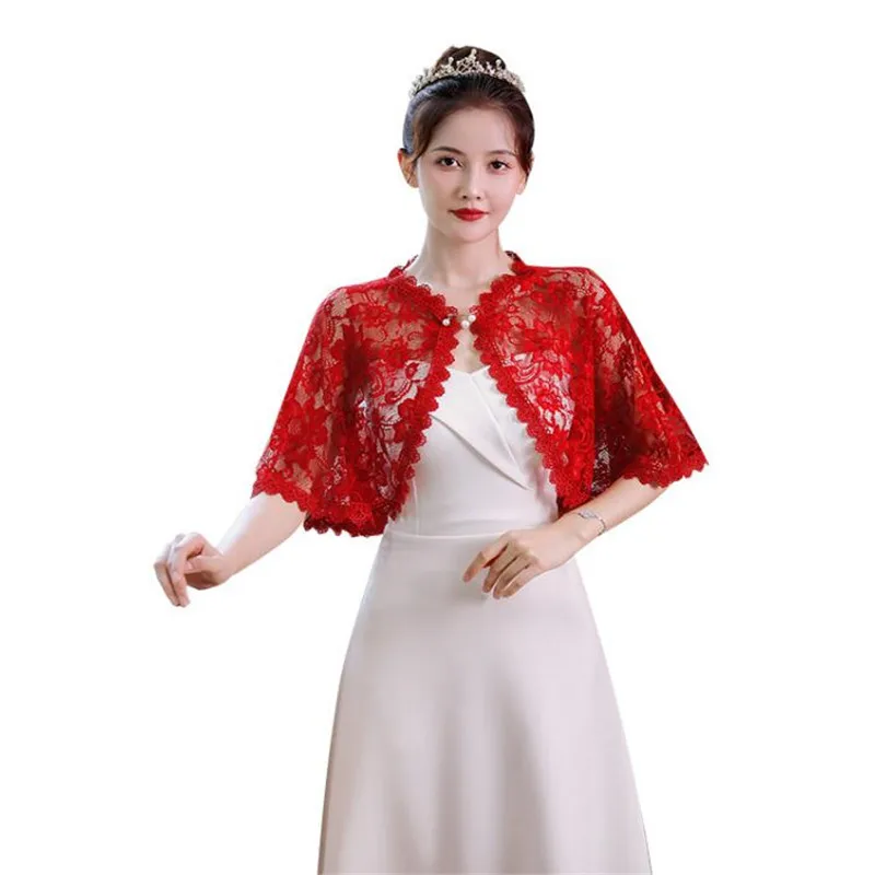 

Sexy Women Wedding Bolero Soft Lightweight Chiffon Bridal Shawl High Low Formal Shrug Evening Capes for Lady White Black Red