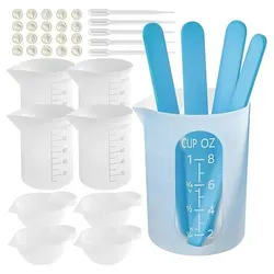 Silicone Resin Measuring Cup Kit for DIY Crafts and Slime Creations (38Pcs)