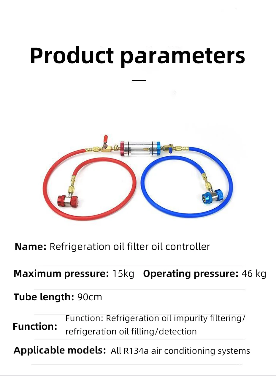 Automotive Air Conditioning Refrigerant Oil Analyzer Compressor Oil Filter for Air Conditioning System Oil Filter Test Tool