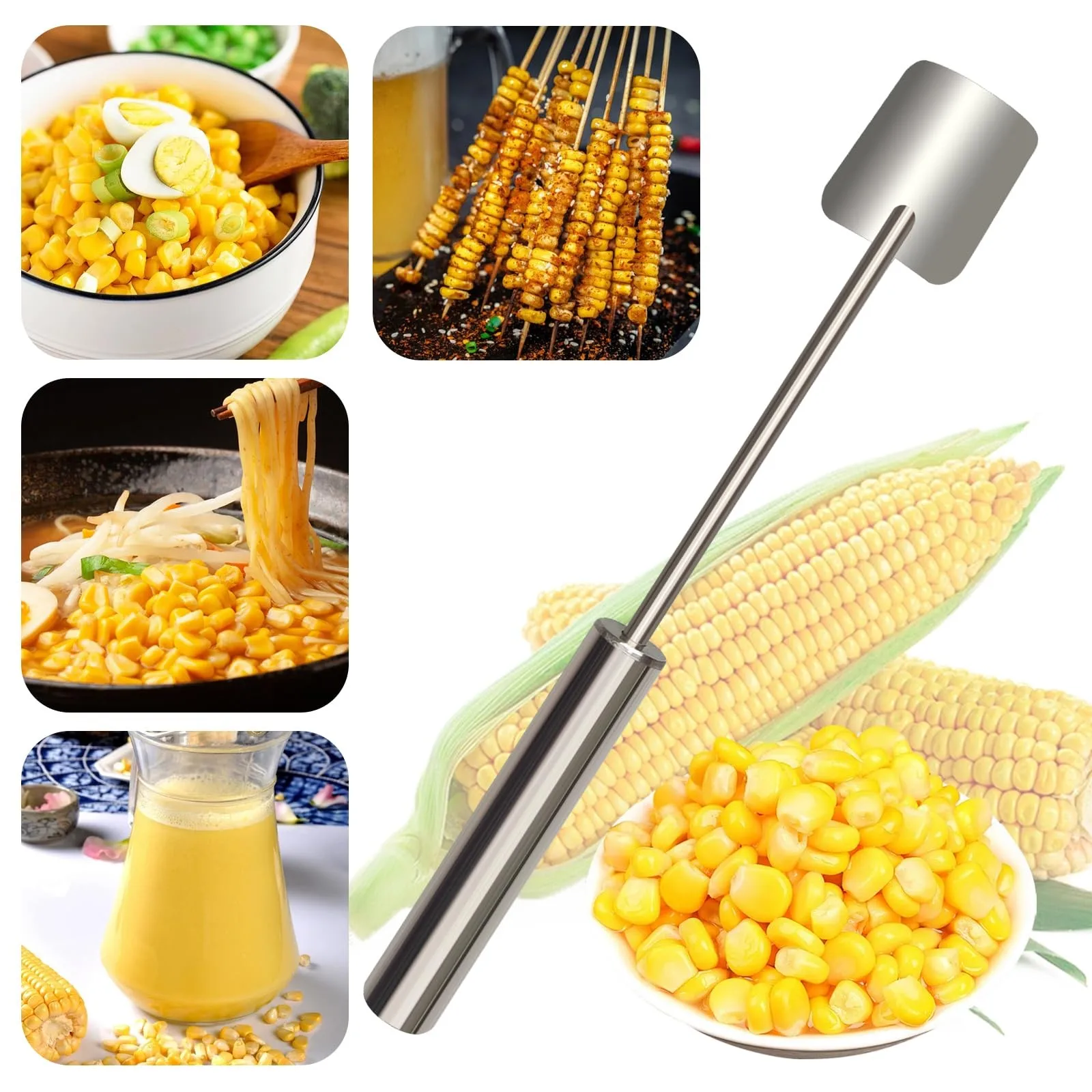 Stainless Steel Corn Cob Peeling Machine Separate & Enjoy Fresh Corn with Minimal Effort Fast Peeler Handle Stripper