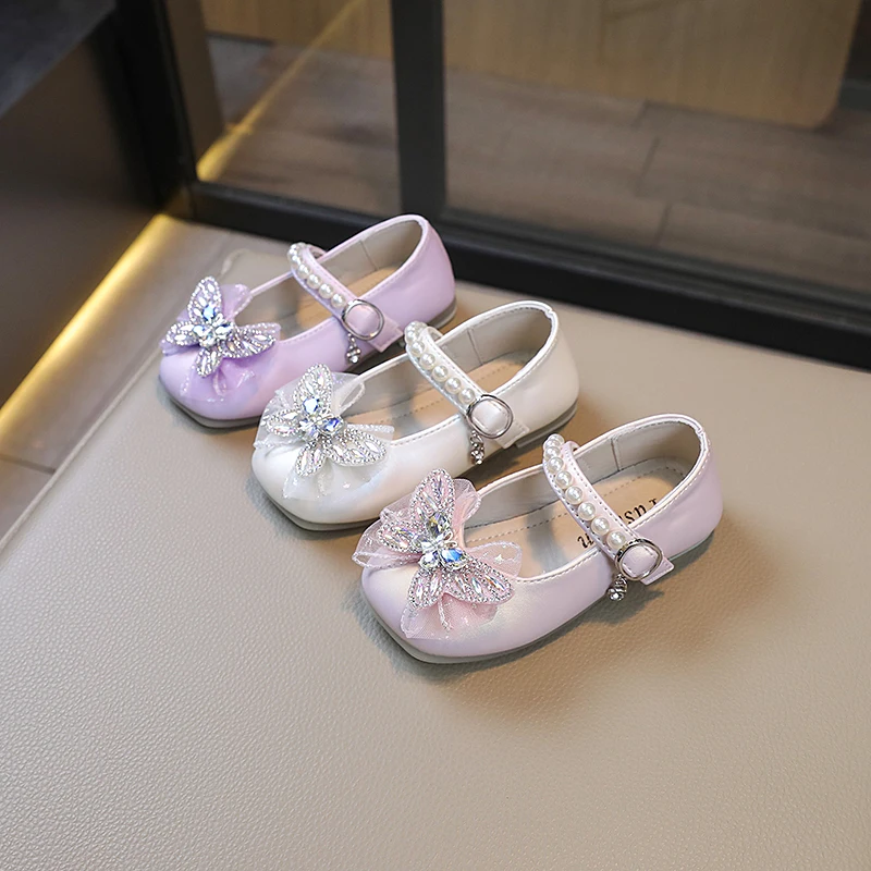 Girls Princess 3-12 Year Summer Decoration Wrap Toe Mary Jane Non-slip Comfortable Flat Shoes Bowknot Kids
