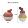 WOLIFE 5Pcs/Set Silicone Building Block Baby Silicone Teether Apple Pear Soft Block Educational Montessori Toys Stacking Blocks 3