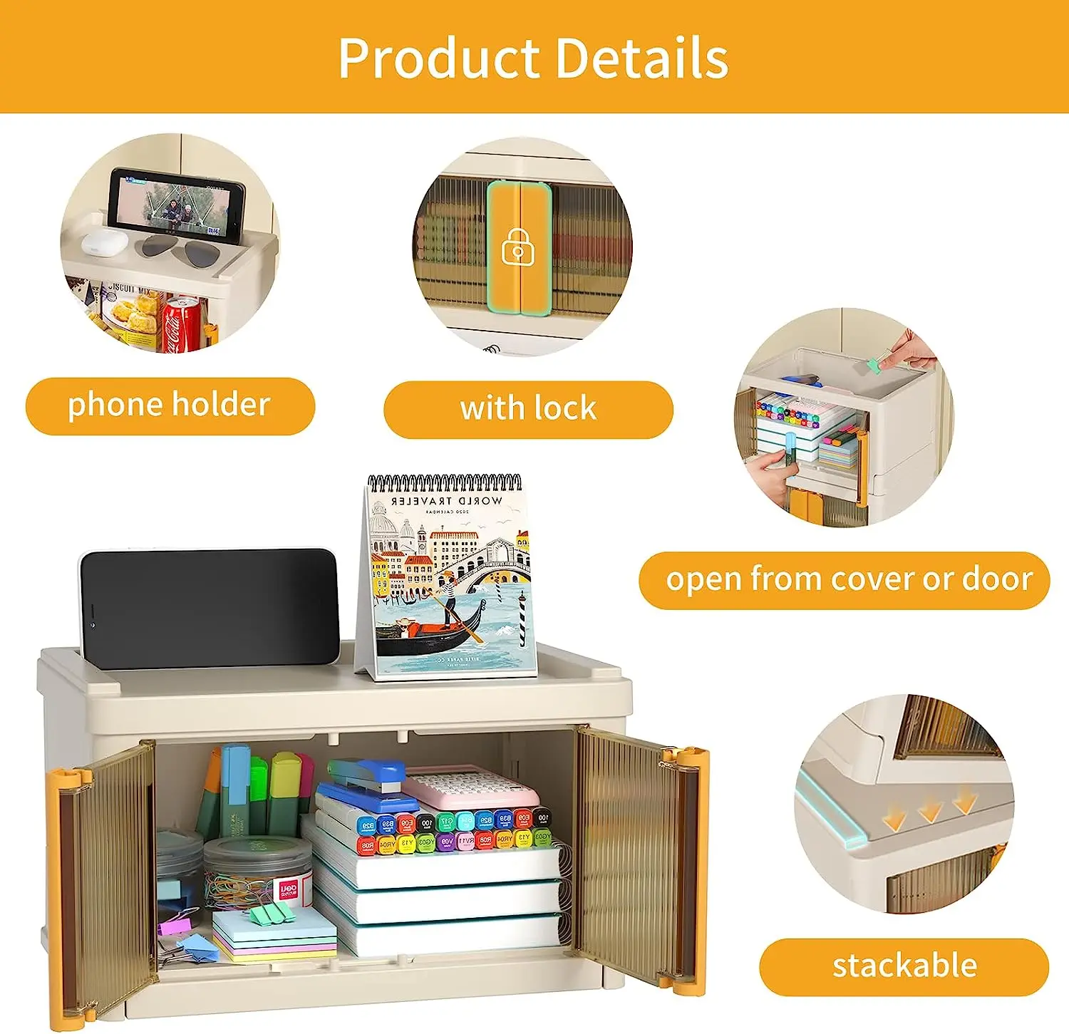 Desk Organizer Storage Box for Make Up Jewelry Pen Stationary 1pc