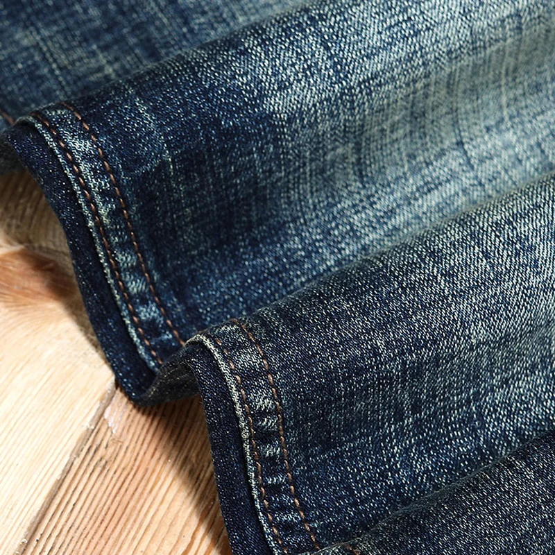 Fashion Designer Men Jeans Retro Black Blue Stretch Elastic Slim Fit Ripped Jeans Men Embroidery Patched Vintage Pants Hombre