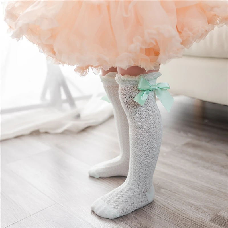 Kids Socks Girl Long Tube Socks Princess Children's Knee High-quality Warm Dance Cute New Bow Long Socks