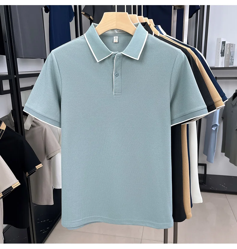 High quality men's short sleeved summer new fashion brand striped Korean style golf custom comfortable casual business T-shirt 19 Se3f4de95a8b14d1c8099d943de6b6ccfQ