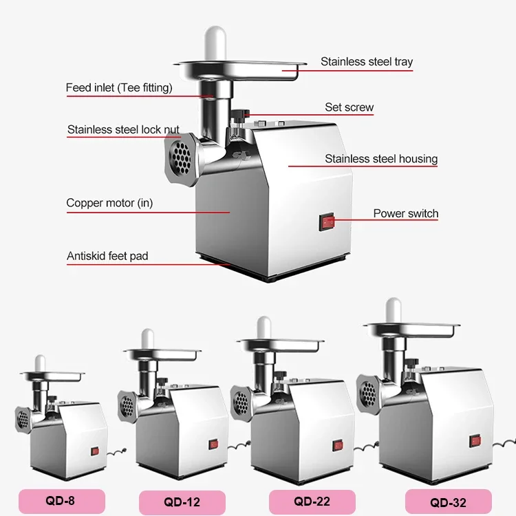 Pork Chopper BX-8 Small Electric Meat Grinder Forward-Reverse Switch Mincing Machine For Making Minced Beef 2