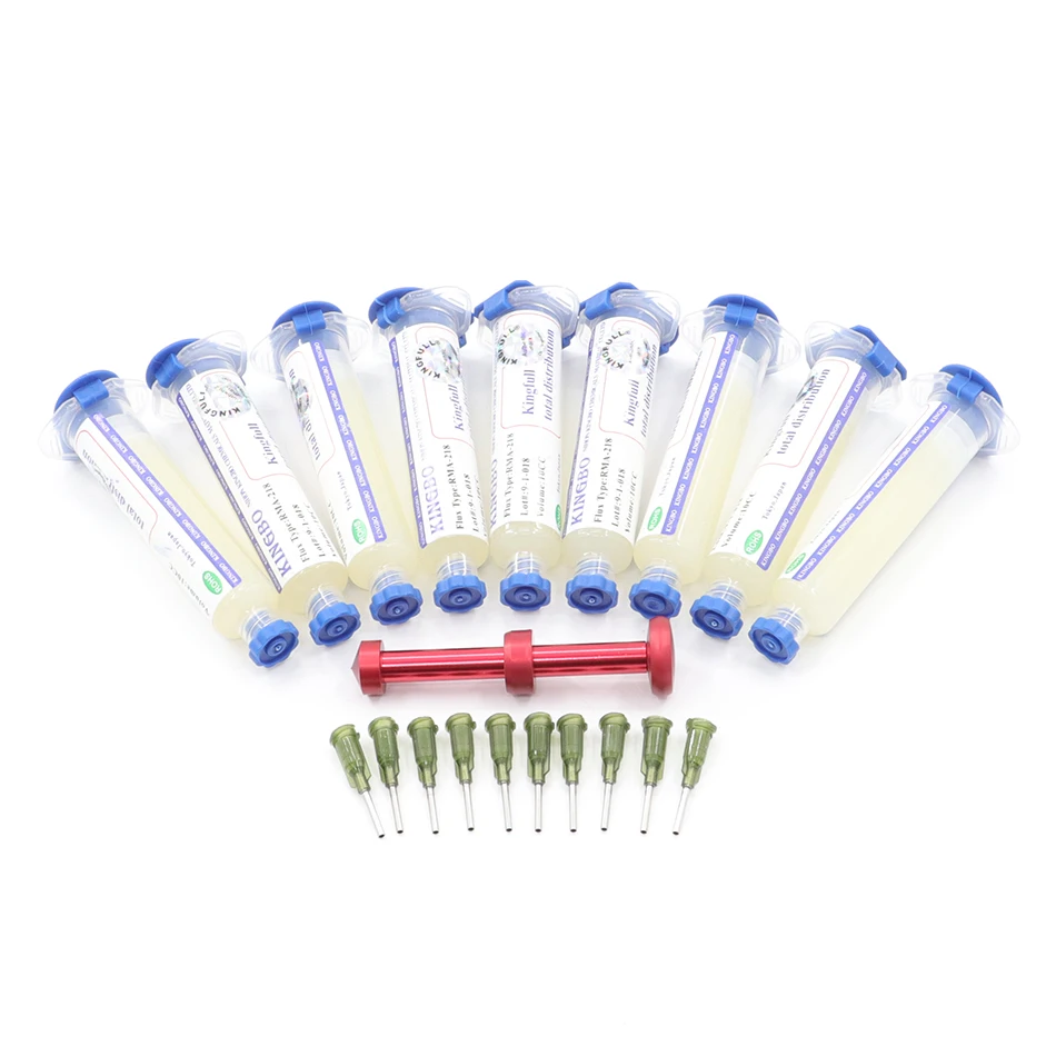 10pcs/20pcs KINGBO 오리지널 RMA-218 무 세척 BGA Reballing 솔더 볼 수리 솔더 납땜 고품질 플럭스 페이스트 10cc