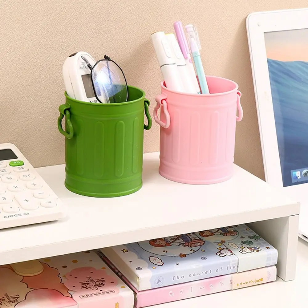 

Retro Pen Holder Portable Cute Simple Pen Bucket Multi-functional Reusable Makeup Brush Storage Box Student