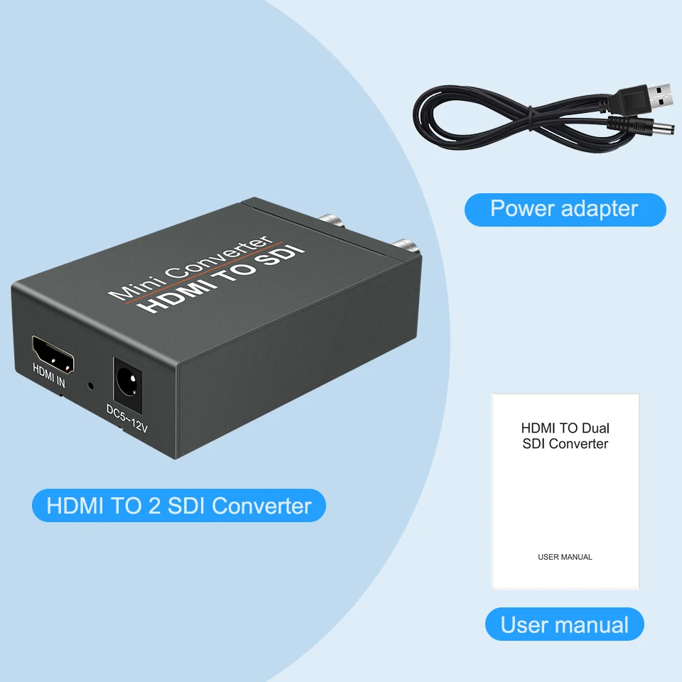 1080P HDMI-compatible to 2CH SDI converter HDMI-compatible to Sdi 3G-SDI/HD-SDI broadcast HD Adapter For Camera Television audio video converter adapter