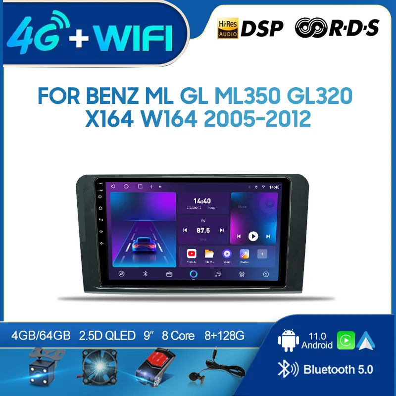 

QSZN For Benz ML GL ML350 GL320 X164 W164 2005-2012 2din Android 12.0Car Radio Multimedia Video Player GPS Navigation 4G Carplay