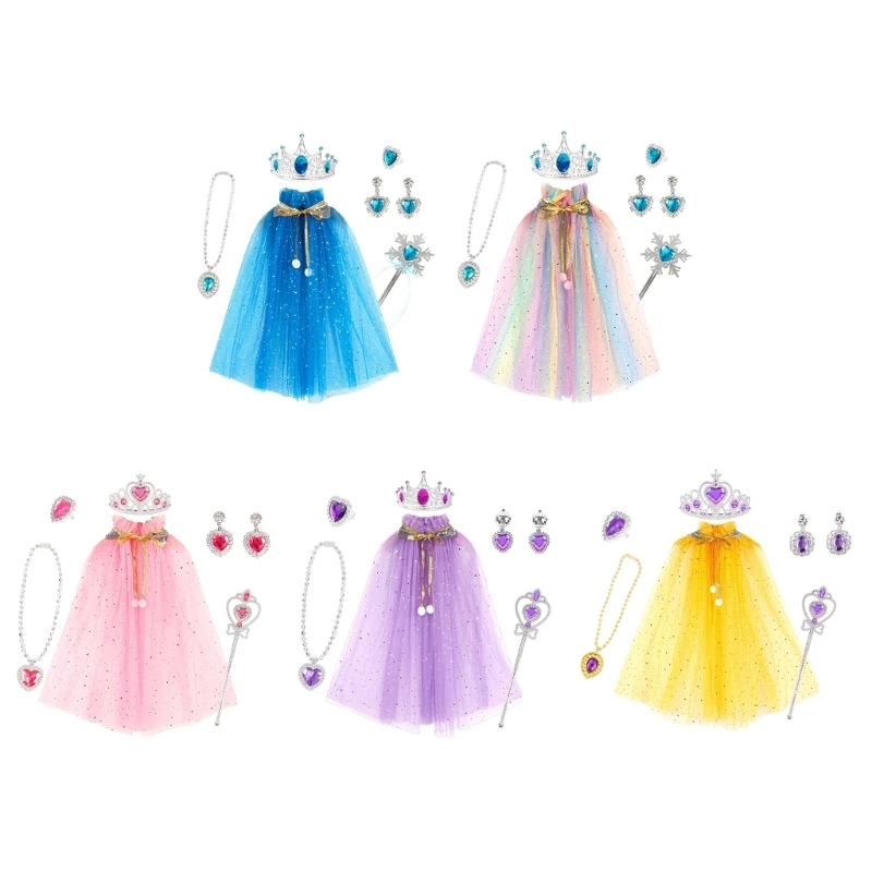 

Princess Party Props Princess Dress Up Costume Set Fairy Princess Party Costume F0S4