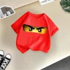 Children's summer 100% cotton T-shirt LEGO print youth casual cotton T-shirt men's and women's baby crewneck top 1
