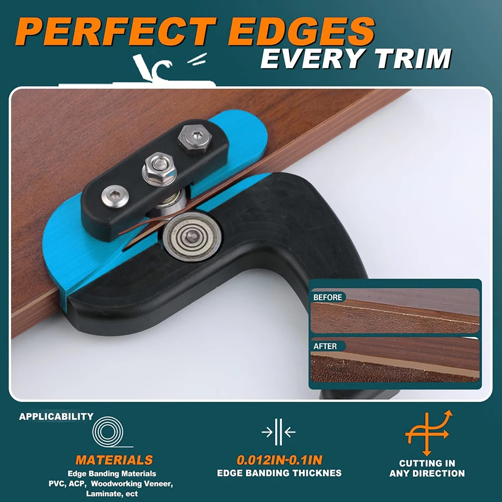 1Pcs Versatile Woodworking Banding Edge Trimmer for Durable Edge Banding Trimming Tool for Wood, Veneer, PVC, ABS