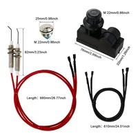 4pcs/1set Gas Grill Igniter Push Button Control Automatic Switch Ignition AA Battery with Electrode Spark Replace Spirit Ignitor 2