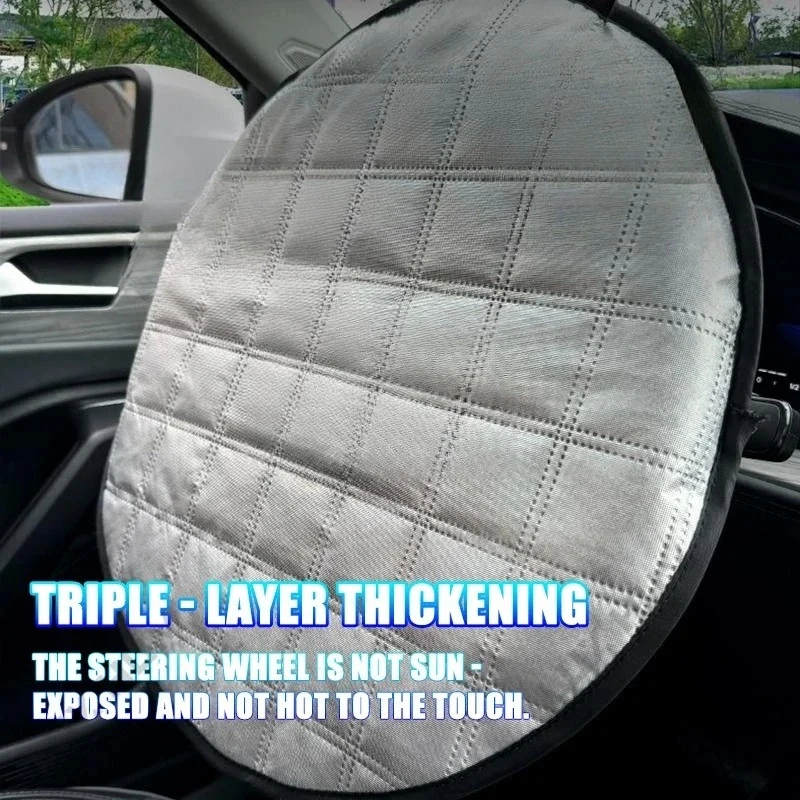 42CM Universal Car Steering Wheel Sun Shade Cover UV Blocking