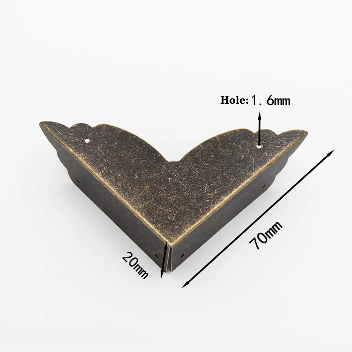 2Pcs Iron Metal Corner Protector anti-Collision Decorative Corner Table Edge Protection Cover 70mm Gift Box Wooden Box furniture hardware,angled furniture hardware,furniture corner protector,decorative corner cover,metal decorative protectors
