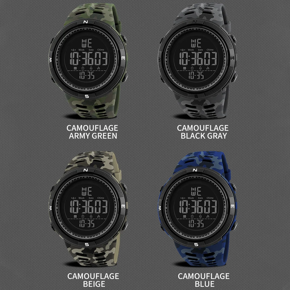 Smael New Watches Camo Strap Digital Men Wristwatch Fashion Sport Back Light Watch Man Luxury Brand Military Waterproof Watch, Alina Gadgets