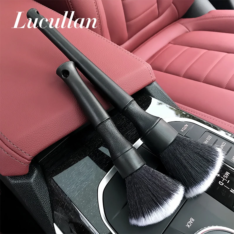 Lucullan Ultra-Soft Detailing Brush Super Dense Auto Interior Detail Brush With Synthetic Bristles Car Dashboard Duster Brush