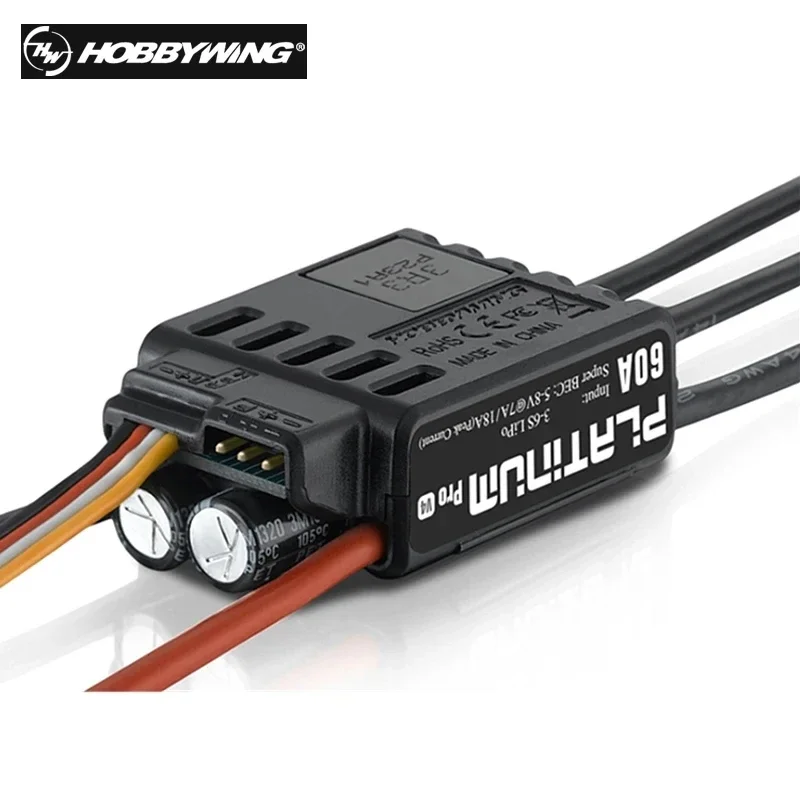 Hobbywing 플래티넘 V4 25A 40A 60A 80A 120A 브러시리스 ESC 전자 속도 컨트롤러, 3-6S Lipo 내장 BEC, RC 비행기용