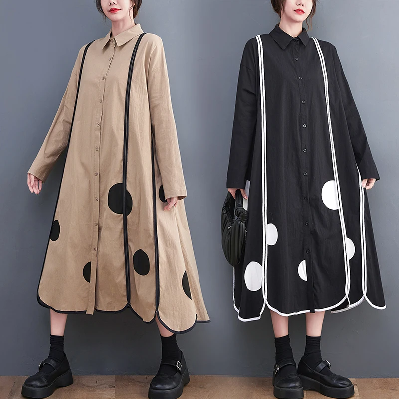 2024 New Korea Style Patchwork Loose Vintage Autumn Blouse
