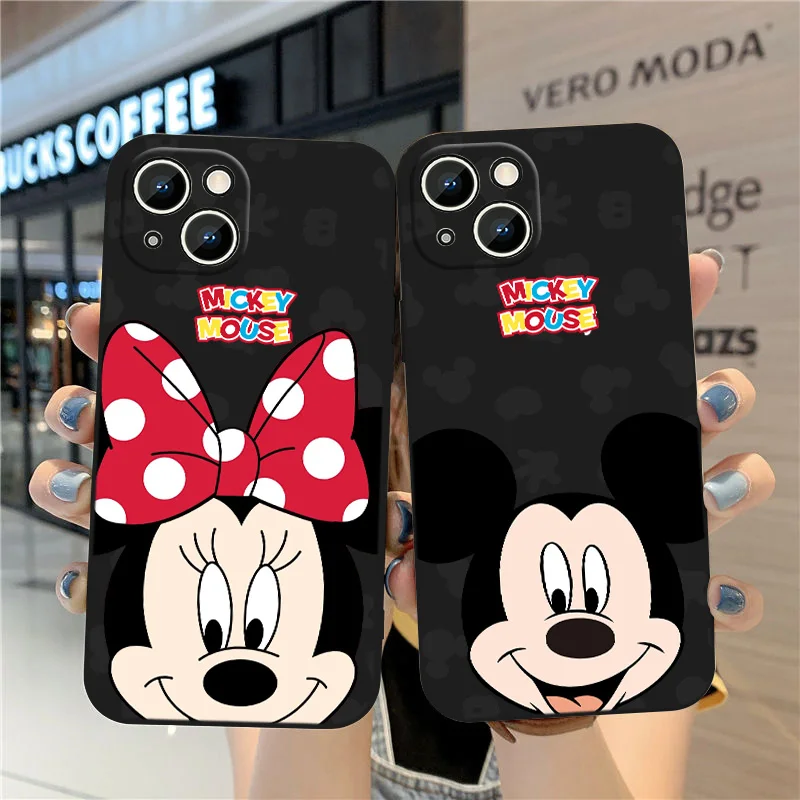 

DISNEY New Mickey Minnie Mouse Liquid Rope Phone Case For Apple iPhone 14 13 12 11 Pro Max mini XR XS X 8 7 6S 6 Plus Cover