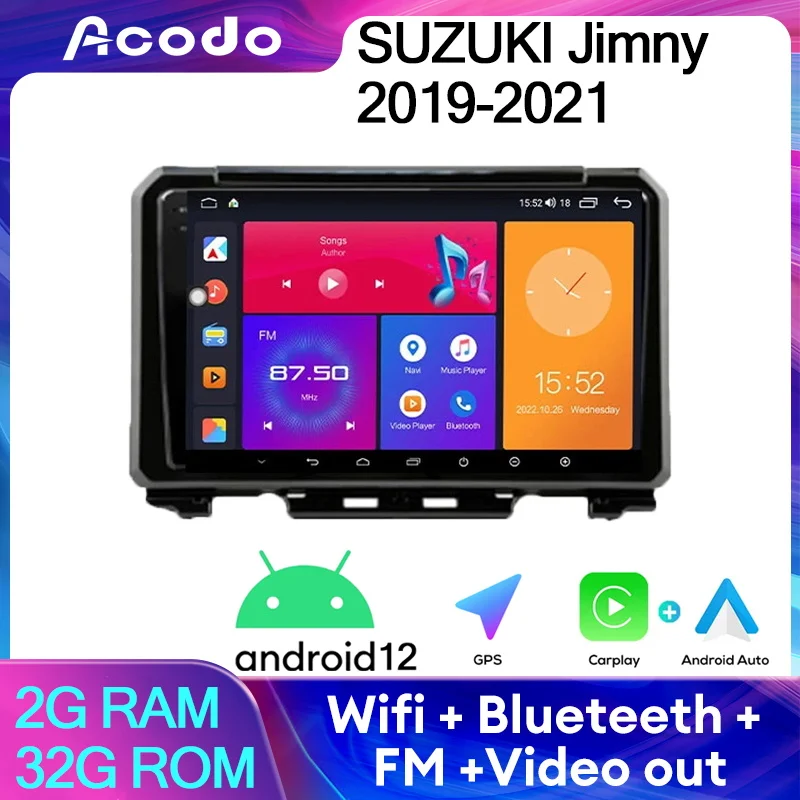 

Acodo Android12 Car Radio For SUZUKI Jimny 2019-2021 Monitor IPS Screen GPS Youtube Multimedia Player Carplay FM BT Car Stereo