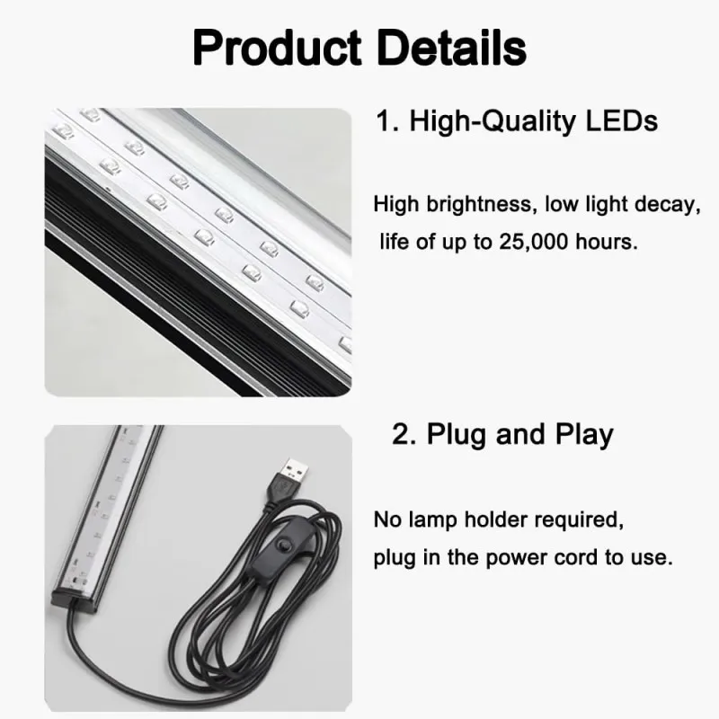 Black Light Bulbs 5V UV T5 Tube 6W Ultraviolet 395nm UVA Nail Dry Lamp Money Detector Decor