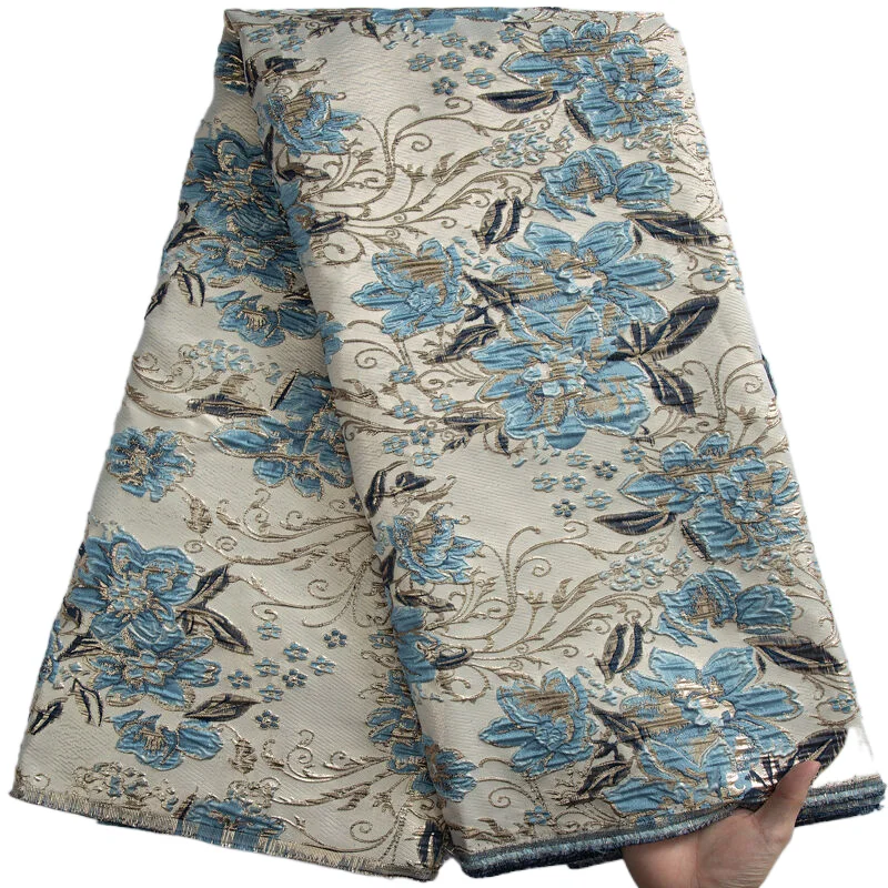 

African Lace Fabric 2023 Nigerian Brocade Jacquard Lace Fabric French Gliding Party Dresses Material For Women Wedding Sew A3316