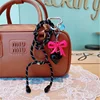 Keychain Cute Girl Butterfly Knot Hook Weaving Rope Cool Black Love Bag Pendant Pendant Mobile Phone Chain 3