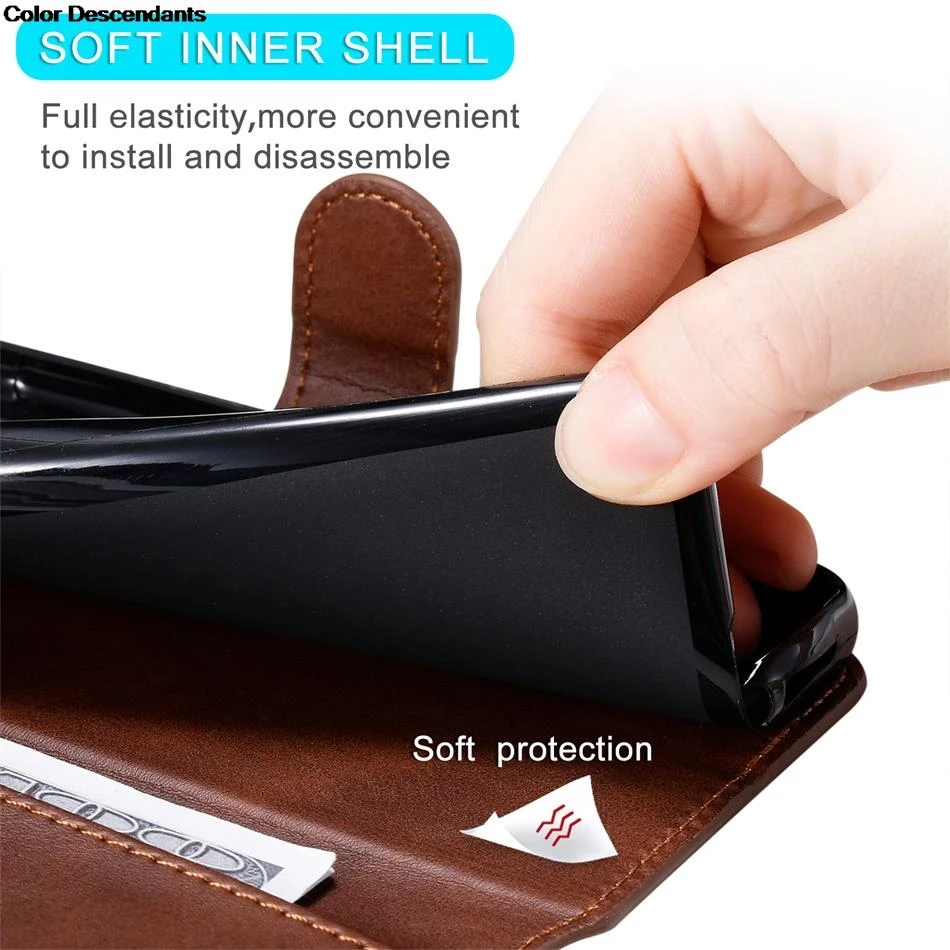 Leather Wallet Flip Stand Phone Cover Bag - Skin Feel Edition