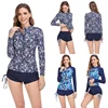 Large Swimsuits with Long Sleeves for Surfing Tankini Plus Size Swimwear Sports Beach Two-Piece Bathing Suits Pool Swimming Suit