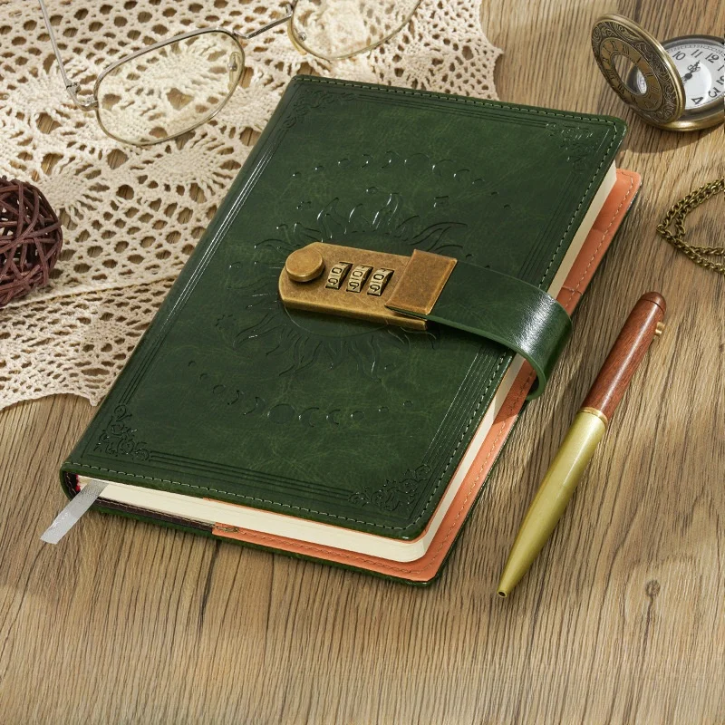 Secure Leather Diary: A5 Lockable Journal with Refillable 240-Page Notebook