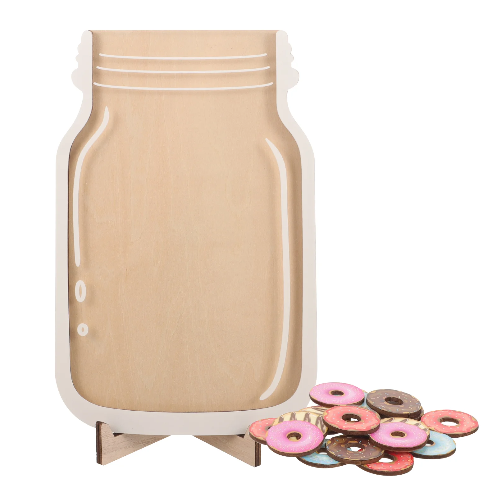 

Donut Student Tokens Children Routine Training Chart Wooden Reward Jars for Kid