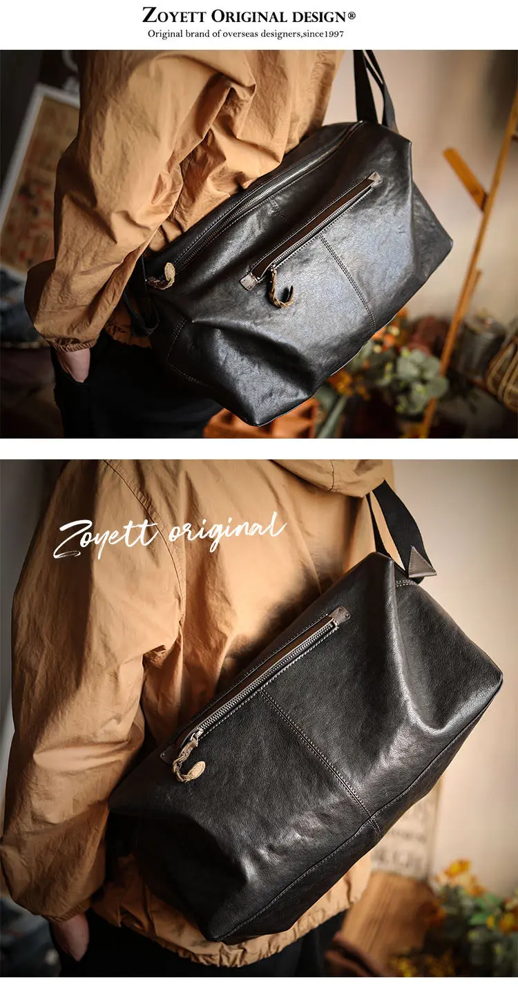 PNDME lässige Outdoor-Reisetasche aus echtem Leder für Herren mit großem Fassungsvermögen, modische Umhängetasche aus weichem Rindsleder, Fitness-Umhängetasche – Detail 18