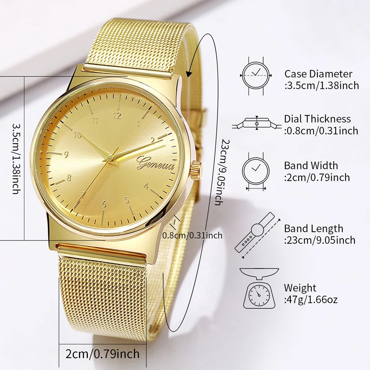1PCs Women's Noble Temperament Watch Trend Simple Ladies' Luxury Mesh Strap Analog Quartz Watch The Best Choice For Girls' Gifts 6