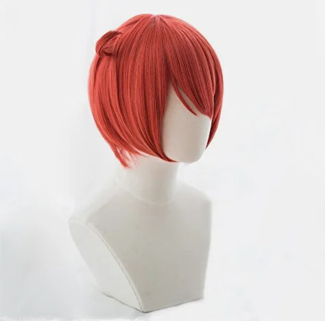 Heat-Resistant Cosplay Wig Second Castle Red Blood Cell Costume Wig + 2 B_