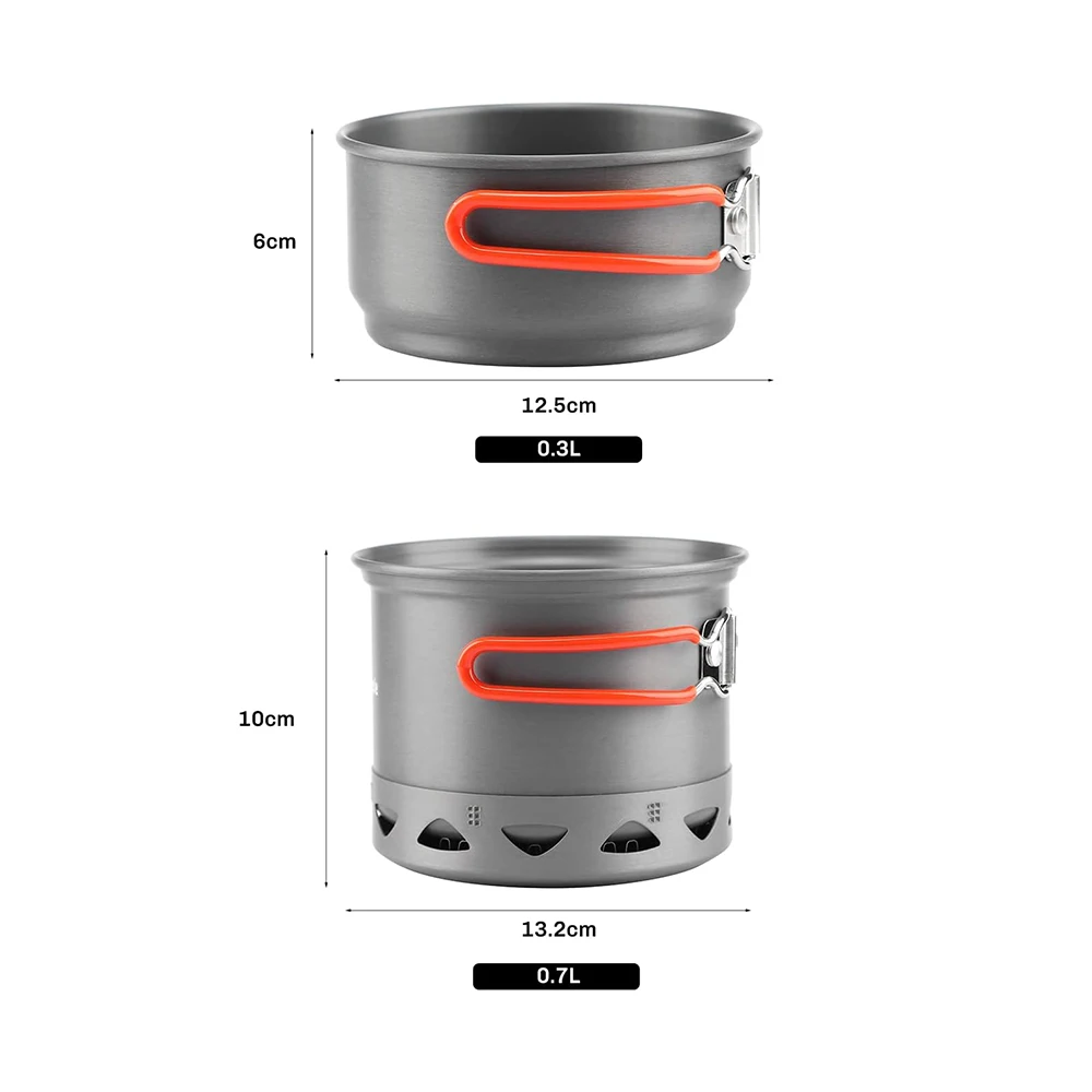 Camping Cookware Fire Maple Camping Cookware Set Outdoor Compact Foldable Heat Exchang Pot FMC-217 268g Light Weight Solo Travel Cooking Pots