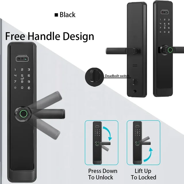 Sunlight 001Enrique TTlock Fingerprint 3D Face Recognition Intelligent Smart Door Lock Digital Lock for Home 4