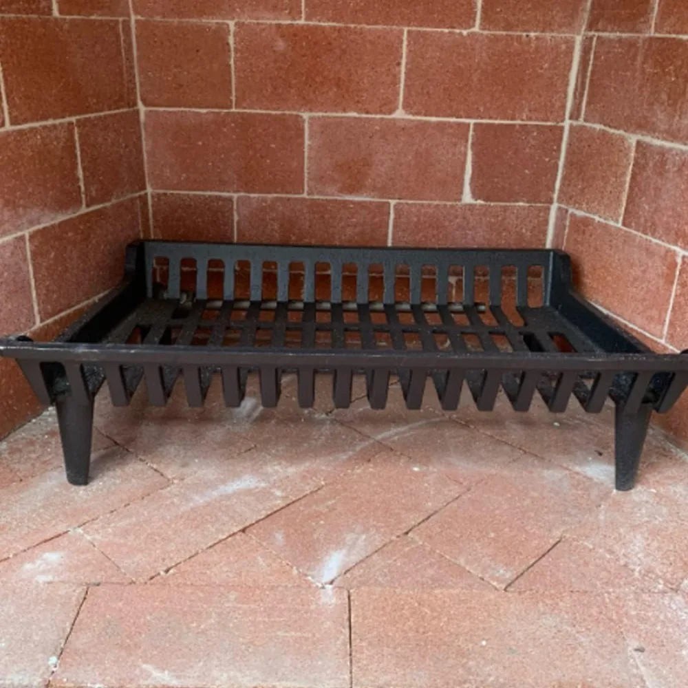24 inch Fireplace Grate Heavy Duty, Cast Iron Fire Grate-24" W x 15" D x 7" H