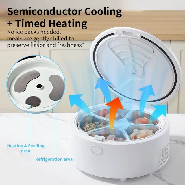 2026 Smart Wet Food Feeder Automatic Timed Cat Feeder with Semiconductor Cooling Heating Refrigerated Pet Food Dispenser 2