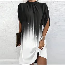 Summer Patchwork Short Dress Women 2023 Casual O Neck Short Sleeve Party Dress Ladies Sleeveless Loose Beach Dresses